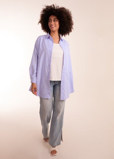 Blue Vanilla Blue Oversized Stripe Shirt