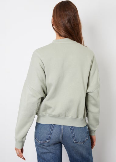 Threadbare Soft Green Freddie Zip-Up Sweat Bomber Jacket