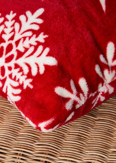 BHS Red Christmas Snow Flake Cushion