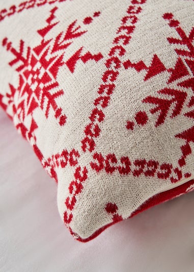 BHS Red Christmas Design Cushion