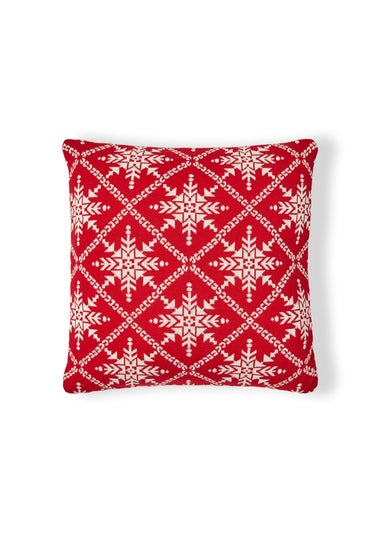 BHS Red Christmas Design Cushion