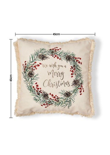 BHS Cream Wreath Cushion