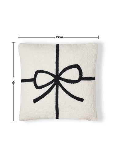 BHS  Black/White Christmas Gift Wrap Boucle Cushion