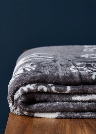 BHS Grey Christmas Stag Throw Grey