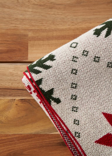 BHS Red Christmas Patchwork Throw