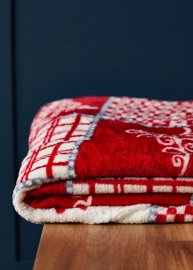 BHS Red Winter Patchwork Throw