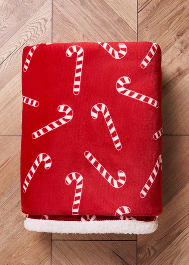 BHS Red Candy Cane Throw