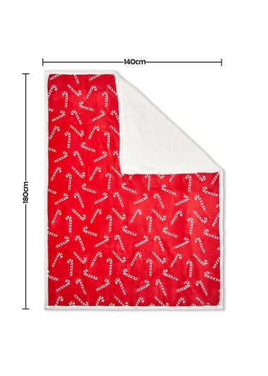 BHS Red Candy Cane Throw