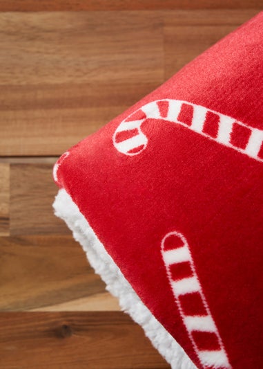 BHS Red Candy Cane Throw