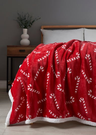 BHS Red Candy Cane Throw