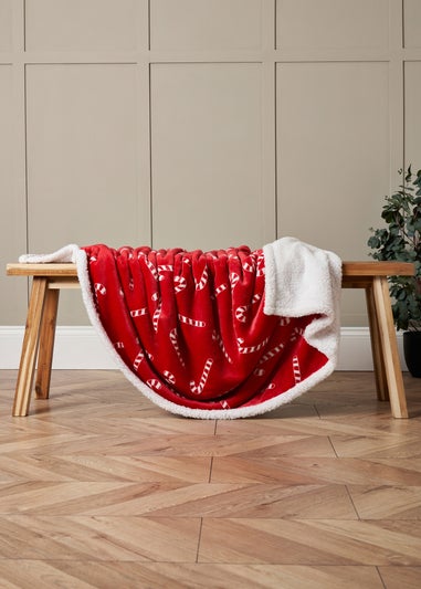 BHS Red Candy Cane Throw