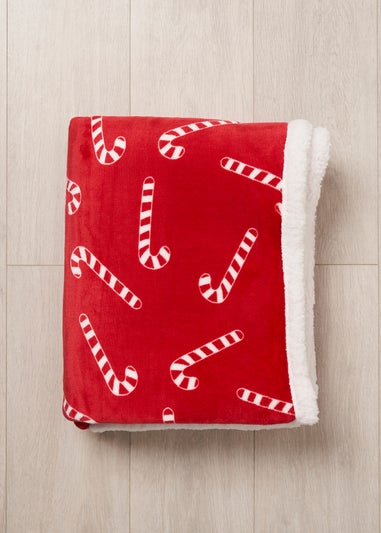 BHS Red Candy Cane Throw