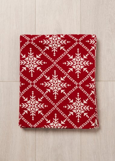 BHS Red Christmas Design Throw