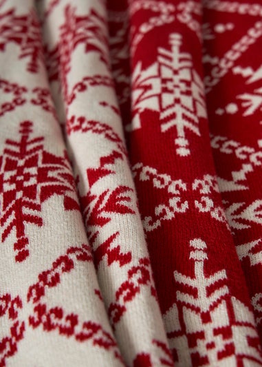 BHS Red Christmas Design Throw