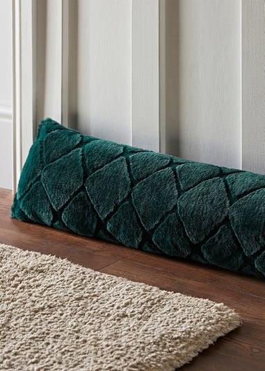 Catherine Lansfield Cosy Diamond Faux Fur Door Draught Excluder (90x20cm)