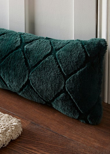 Catherine Lansfield Cosy Diamond Faux Fur Door Draught Excluder (90x20cm)