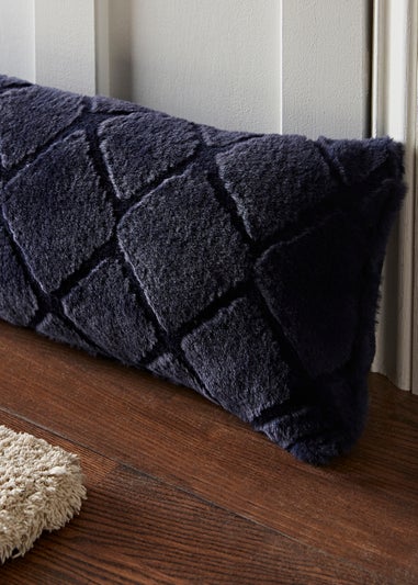 Catherine Lansfield Cosy Diamond Faux Fur Door Draught Excluder (90x20cm)