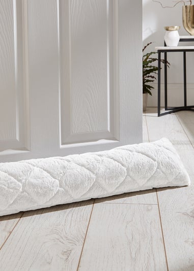 Catherine Lansfield Cosy Diamond Faux Fur Door Draught Excluder (90x20cm)