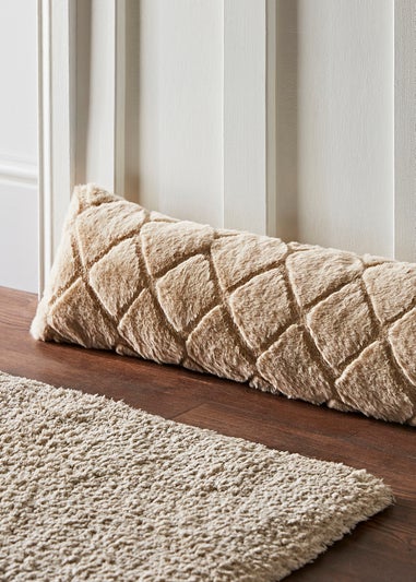 Catherine Lansfield Cosy Diamond Faux Fur Door Draught Excluder (90x20cm)