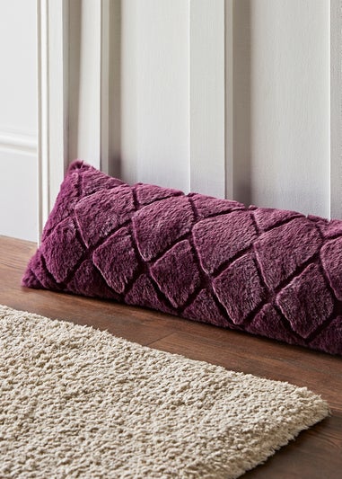 Catherine Lansfield Cosy Diamond Faux Fur Door Draught Excluder (90x20cm)