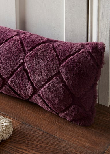 Catherine Lansfield Cosy Diamond Faux Fur Door Draught Excluder (90x20cm)