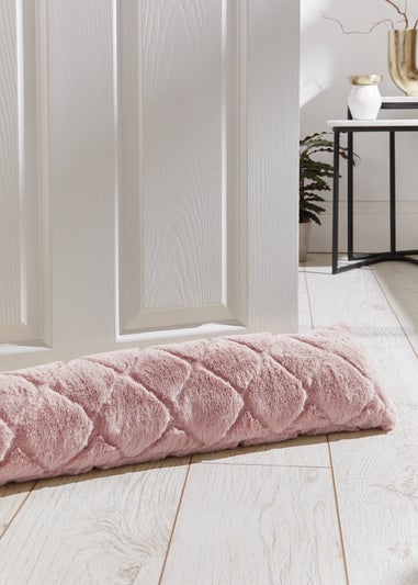 Catherine Lansfield Cosy Diamond Faux Fur Door Draught Excluder (90x20cm)