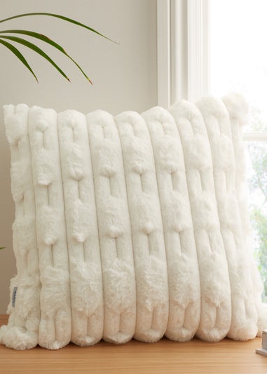 Bianca Fine Linens So Soft Carved Faux Fur Cushion (50x50cm)