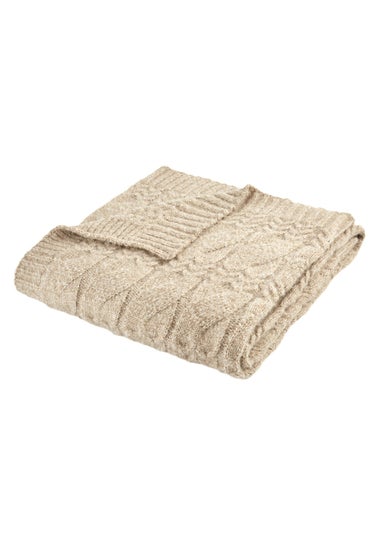 Bianca Fine Linens Cosy Soft Cable Knit Blanket Throw (130x170cm)