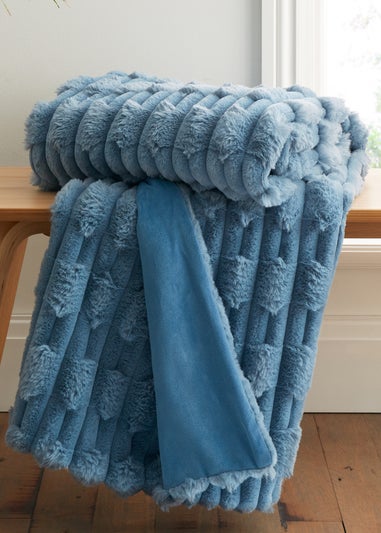 Bianca Fine Linens So Soft Carved Faux Fur Blanket Throw (150x200 cm)