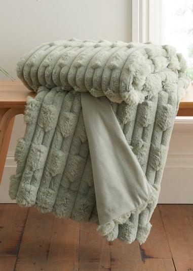 Bianca Fine Linens So Soft Carved Faux Fur Blanket Throw (150x200 cm)