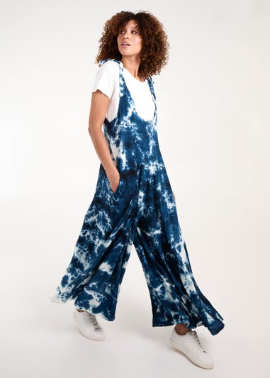 Blue Vanilla Navy Tie Dye Wide Leg Jumpsuit