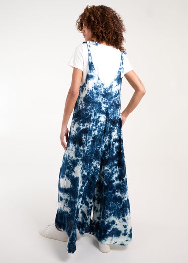 Blue Vanilla Navy Tie Dye Wide Leg Jumpsuit