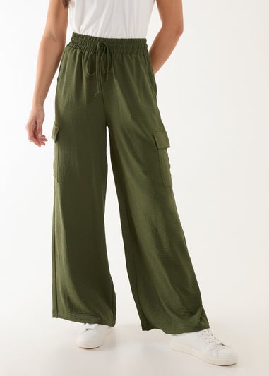 Blue Vanilla Khaki Wide Leg Combat Trousers