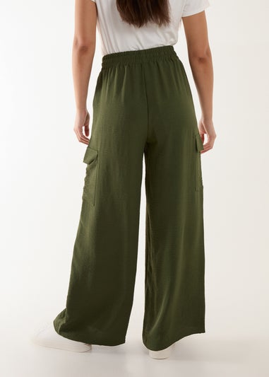 Blue Vanilla Khaki Wide Leg Combat Trousers