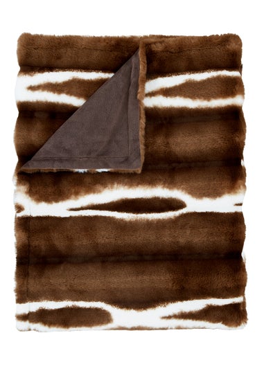 Catherine Lansfield Flint Cosy Faux Fur Blanket Throw (130x170 cm)