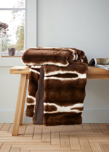 Catherine Lansfield Flint Cosy Faux Fur Blanket Throw (130x170 cm)