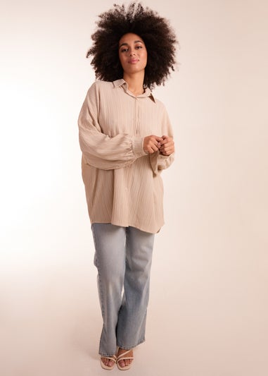 Blue Vanilla Stone Crinkle Oversized Shirt