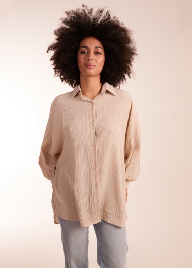 Blue Vanilla Stone Crinkle Oversized Shirt