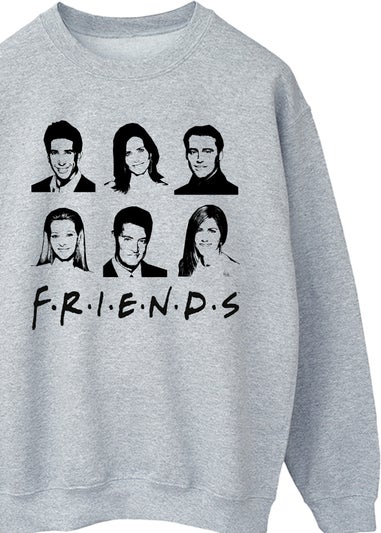 Friends Faces Heather Grey Sweatshirt