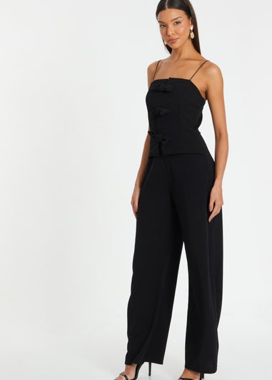 Quiz Black Bow Detail Jumpsuit