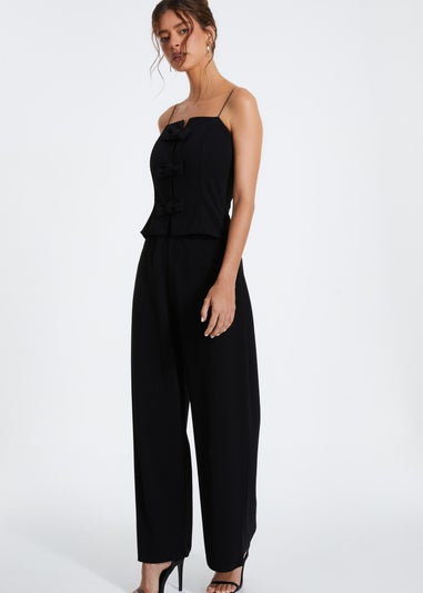 Quiz Black Bow Detail Jumpsuit