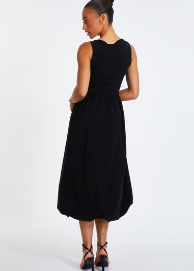 Quiz Black Puff Ball Midi Dress