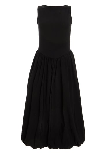 Quiz Black Puff Ball Midi Dress