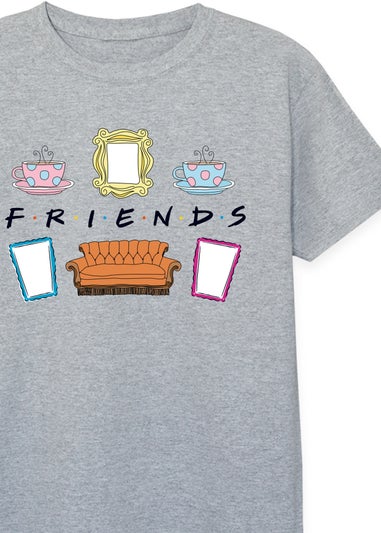 Friends Logo Icons Kids Heather Grey T-Shirt (3-13 Years)