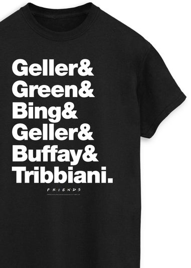 Friends Last Names Black Boyfriend Fit T-Shirt