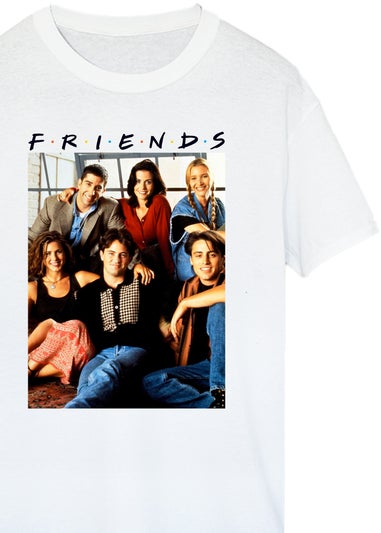 Friends Group Photo White Boyfriend Fit T-Shirt