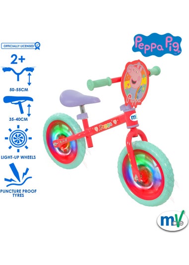 Peppa Pig Balance Bike With Light Up Wheels (12")