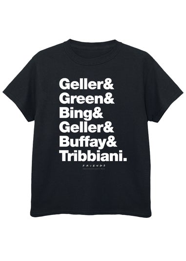 Friends Last Names Kids Black T-Shirt (3-13 Years)