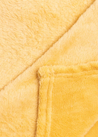 BHS Microfleece Ochre Throw (140 x 180cm)