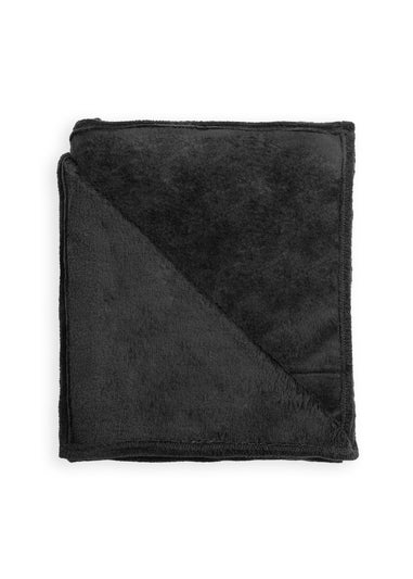 BHS Microfleece Black Throw (140 x 180cm)